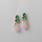 SIBELA-STUDIO-PENDIENTES-CARLO-ROSA-VERDE-ORO-AMARILLO-CIRCONITAS-BLANCAS