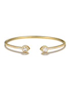 Pulsera Gala en plata 925 con baño de oro amarillo de 18kts, decorada con circonitas blancas y piedras en talla pera, inspirada en las galas de los años 20.